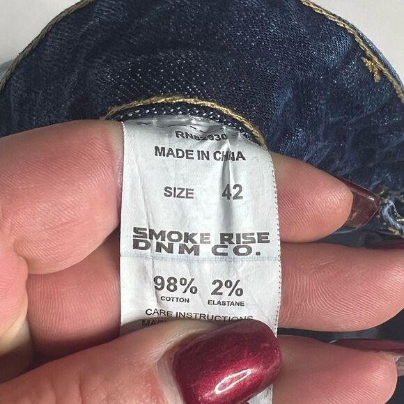 Smoke Rise Denim Co | Factory Distressed Raw Hem Denim Shorts - Picture 4 of 5